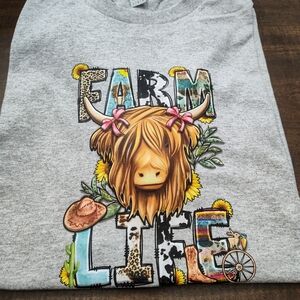 Gray Farm Life Gildan Adult Unisex Shirt Size Large nwot